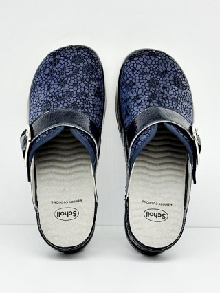 Scholl Gemini Buckle F32522 1040 navy, szerokie klapki damskie, tęgość H