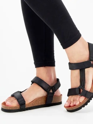 Scholl sandały Heaven czarne MF23009 1004, tęgość regulowana E-F-G (stopy normalne i wąskie)