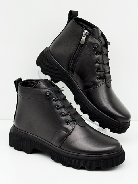 czarne botki skórzane