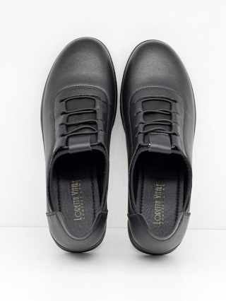 Skórzane półbuty damskie Loretta Vitale W1803 czarne, tęgość G