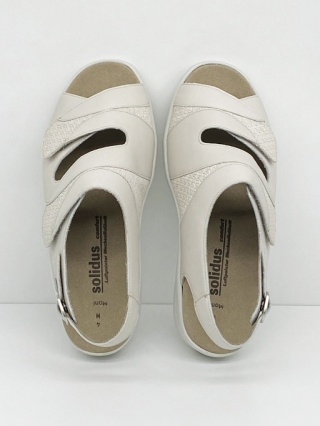 Solidus MONI 74019-20953 białe sandały na fest stopy, duża tęgość M