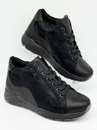 Solidus Mia 43005-01144 czarne buty na szeroką i tęgą stopę, tęgość M regulowana