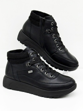 Sportowe botki damskie Remonte D2V71-00 czarne, ocieplenie, membrana, tęgość G1/2