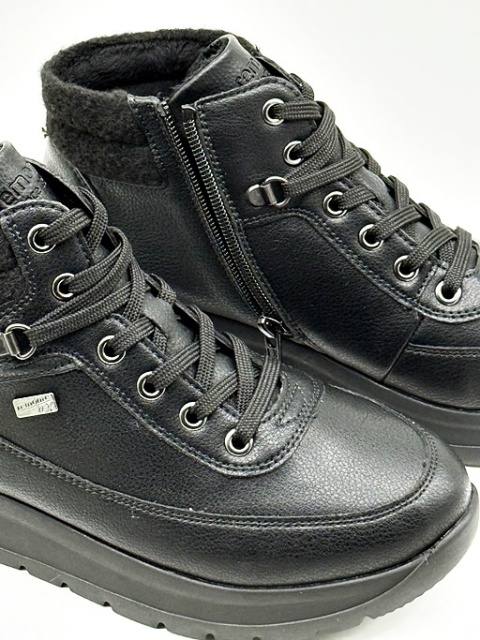 Sportowe botki damskie Remonte D2V71-00 czarne, ocieplenie, membrana, tęgość G1/2