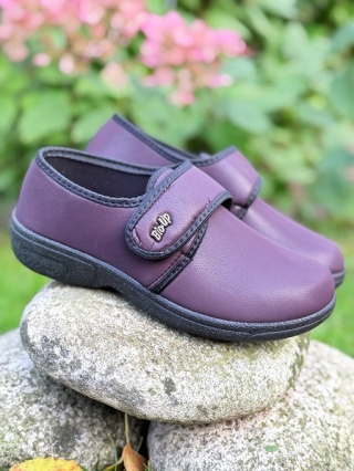 Wygodne buty BioUp P430 bordowe, szerokie na haluksy i palce młotkowate, tęgość K