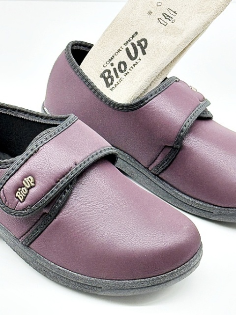 Wygodne buty BioUp P430 bordowe, szerokie na haluksy i palce młotkowate, tęgość K