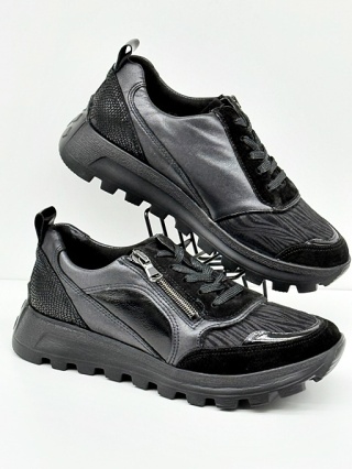 Wygodne obuwie damskie Waldlaufer H-Ajala 993H01 312 001 czarne seakersy, tęgość H