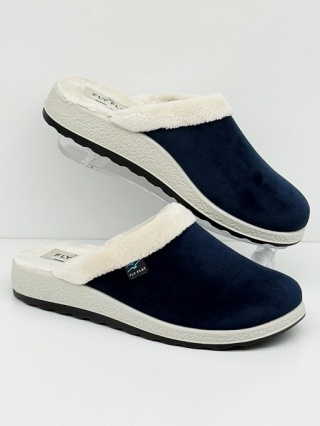 Wygodne pantofle damskie Fly Flot 51X20PM granatowe, tęgość G