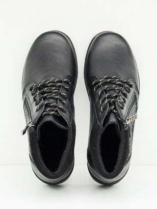 Axel 4513 czarne damskie botki Kosela Medic, szkórzane, poszerzana tęgość H