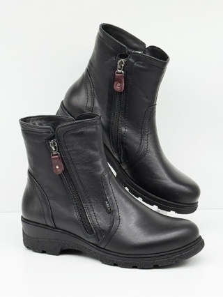 Axel 4519 czarne botki skórzane Kosela Medic, tęgość H