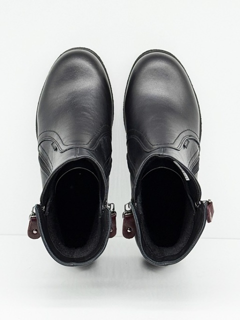 botki jesienne czarne skórzane