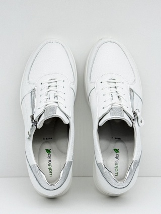 Bardzo wygodne półbuty ze skóry jelenia Waldlaufer Hirsch H-Lana 758009 200 150 białe, tęgość H-J