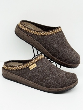 Befado 155D182 brązowe kapcie damskie filcowe, szerokie, tęgość K