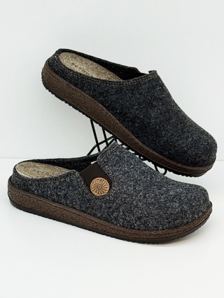 Befado 155D183 szare kapcie damskie filcowe, tęgość K