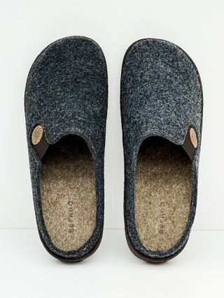 Befado 155D183 szare kapcie damskie filcowe, tęgość K