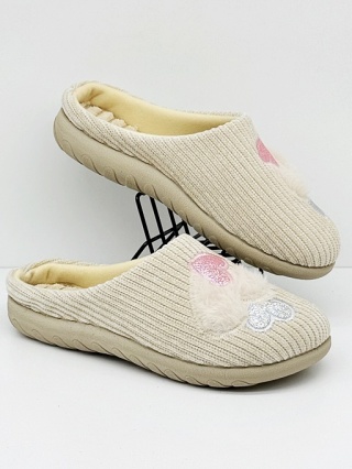 Befado 155D175 beżowe szerokie damskie kapcie, tęgość K