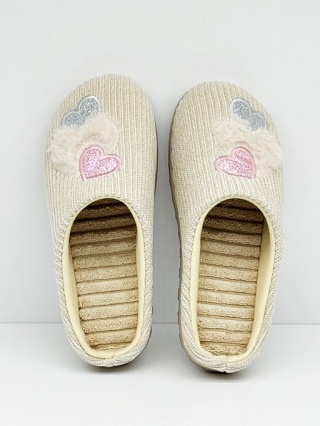 Befado 155D175 beżowe szerokie damskie kapcie, tęgość K