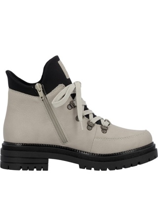 Botki Rieker Y3158-60 beżowe, buty zimowe damskie, tęgość G