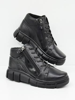 Buty Axel 4487 czarne botki damskie Kosela Medic, poszerzona tęgość H