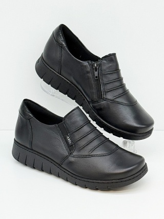 Buty Axel damskie 3042 czarne półbuty z naturalnej skóry, tęgość H poszerzana