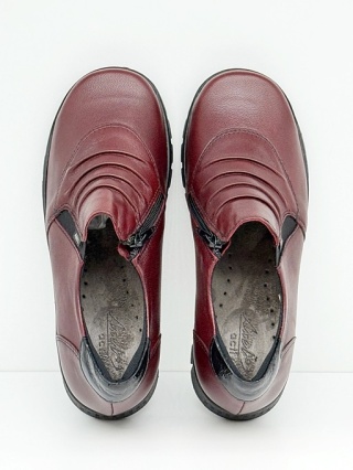 Buty Axel tęgość H damskie 3042 bordowe, naturalna skóra