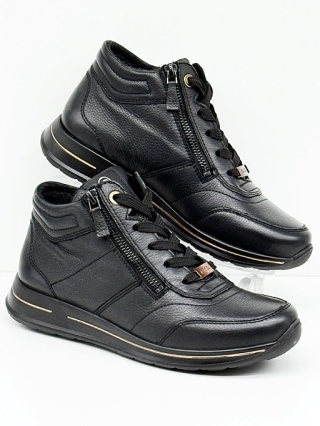 Buty Ara 12-24808-01 Osaka 2.0 czarne skórzane sneakersy damskie, tęgość H