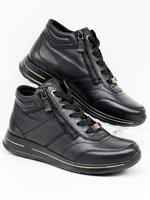 Buty Ara 12-24808-01 Osaka 2.0 czarne skórzane sneakersy damskie, tęgość H