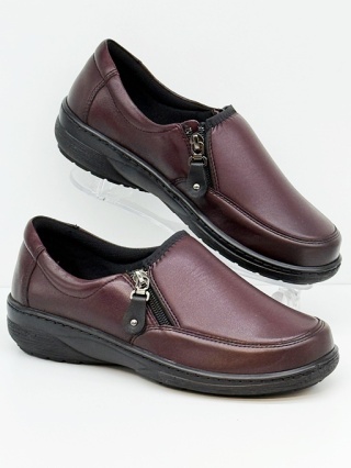 Buty Kosela Axel 1734 bordowe szerokie buty na opuchnięte nogi, tęgość M