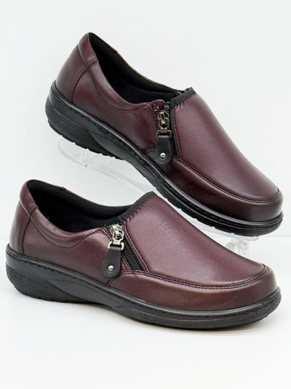 Buty Kosela Axel 1734 bordowe szerokie buty na opuchnięte nogi, tęgość M