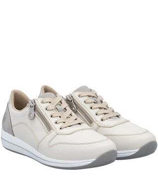 Buty Rieker N1100-80 beżowe damskie sneakersy, tęgość H, Extra Weite