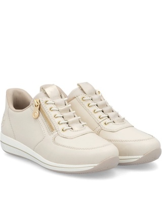 Buty Rieker damskie beżowe N1156-60 Slip-On, tęgość G-H, stopa średniej budowy