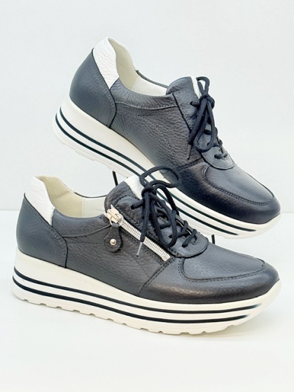 Buty Waldlaufer Hirsch H-Lana 758009 200 194 granatowe, skóra jelenia, tęgość H