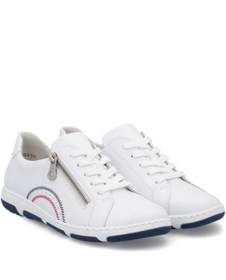 Rieker 42424-80 białe Sportowe buty damskie, szerokie a'la bar foot, średnia tęgość H