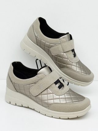 Buty na szeroką stopę i haluksy Fly Flot 47Z627X platynowe, tęgość K