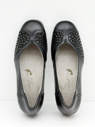 Buty zdrowotne Axel 3034 czarne eleganckie buty na stopy z haluksami, tęgość G 1/2