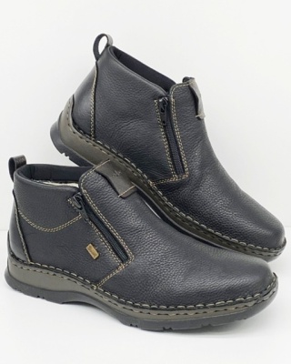 Buty zimowe męskie Rieker 05398-00 czarne, membrana, tęgość G, stopa normalna
