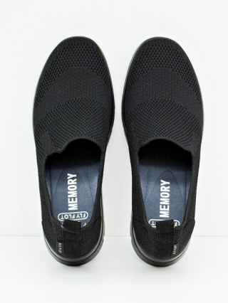 Codzienne komfortowe buty damskie Fly Flot 27D38KQ czarne, przędza nylonowa, tęgość H