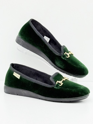 Damskie Loafery domowe Grunland Texi PA1268-57 zielone, wąskie, tęgość F