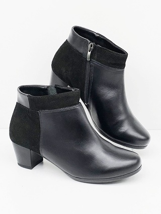 Damskie skórzane botki Alpina Manda 7J07-1 czarne, średnia tęgość H