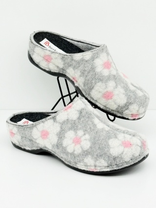 Damskie kapcie Berkemann Donata 01028-644 szare, tęgość K