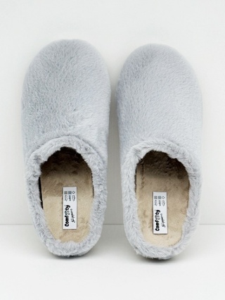 Damskie papucie z futerkiem Comfooty 40310 gris, tęgość J