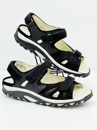 Damskie sandały Waldlaufer 448001 692 001 Hanni czarne, tęgość H