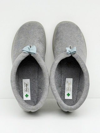 Dr Luigi kapcie pełne PU-01-85-02-85-TP szare frotte, duża tęgość M