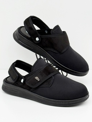 Dr Orto 507D001 czarne wygodne klapki na haluksy i stopę cukrzycową, tęgość K