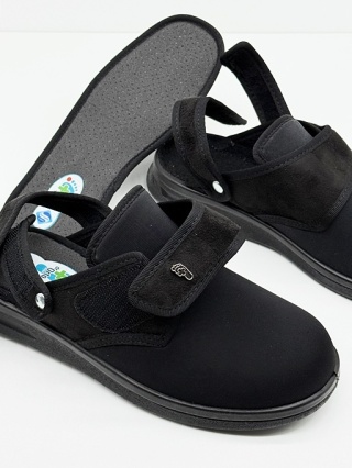 Dr Orto 507D001 czarne wygodne klapki na haluksy i stopę cukrzycową, tęgość K