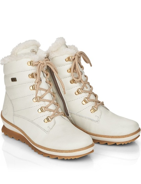 Białe trapery skórzane