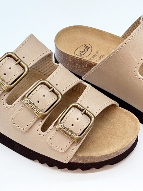 F26835 1002 beżowe zdrowotne damskie klapki Scholl RIO Wedge AD, regulowana tęgość F