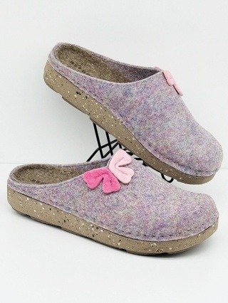 Kapcie Befado 155D170 liliowe, szerokie filcowe, tęgość H