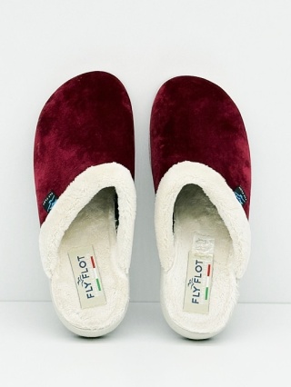 Kapcie Fly Flot 51X20PM bordowe, aksamit, tęgość G