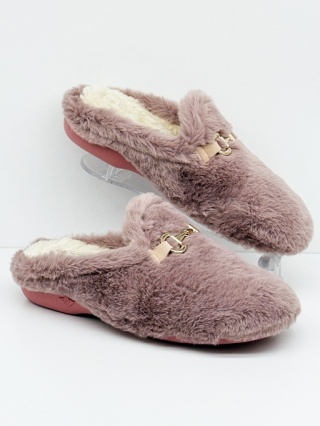 Kapcie damskie z futerkiem Sanital Flex Z29467X fioletowo-różowe, poszerzona tęgość H